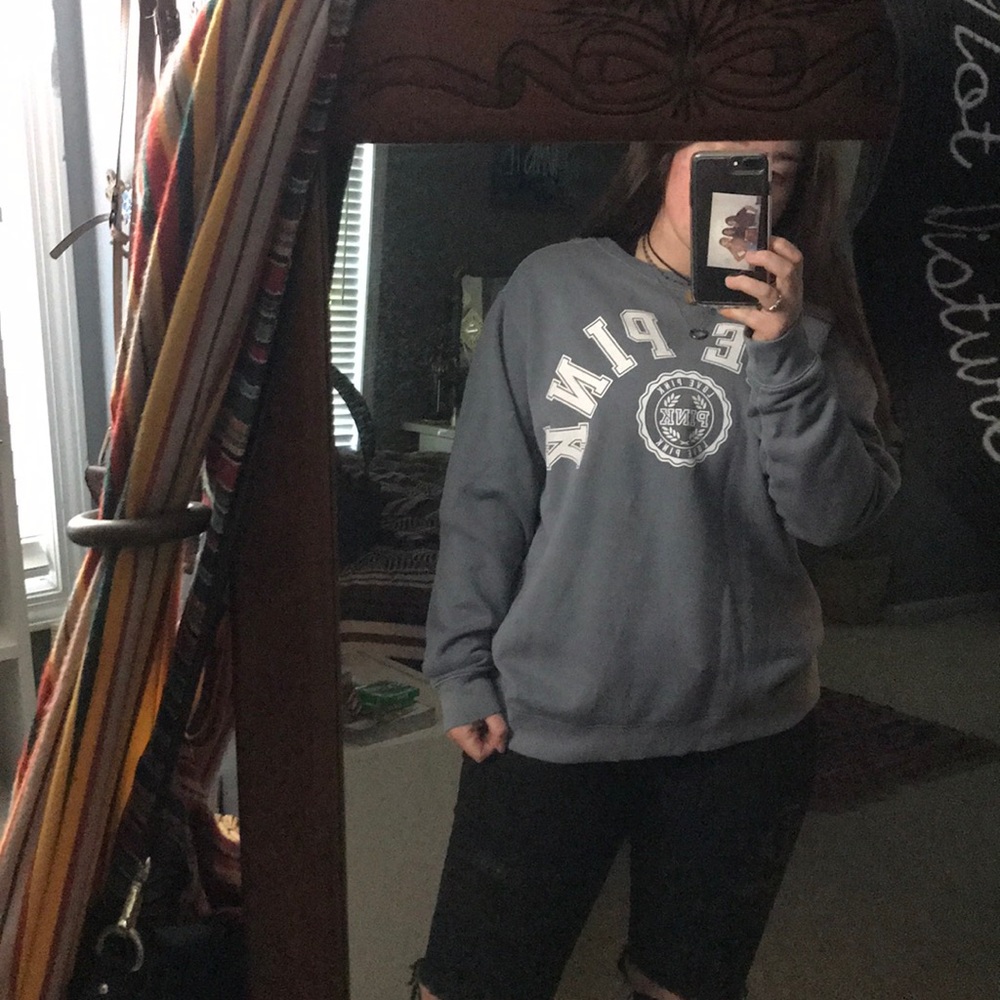 Navy blue pink sweatshirt